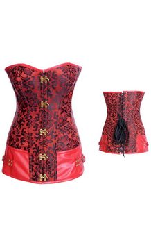 Hip Length Floral Embroidered Corset